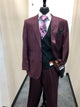 Steve Harvey Burgundy and Black Windowpane with Black Vest