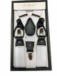 White Suspenders Button &amp; Clip Convertible