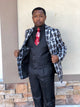 BPV 6420 Black And White Windowpane Suit
