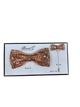 Rose Gold Rhinestone Bowtie With Matching Lapel Pin Brand Q Bp105-FFF
