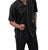 Montique Black Stripe 2 Piece Short Sleeve Men's Summer Walking Suit 2021
