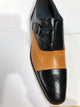 Masimo Black/natural Monk Strap Faux Leather Wingtip Oxford 2527