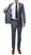 Etro Mens Grey Blue Slim Fit Notch Lapel 2pc Suit - Ferrecci USA 