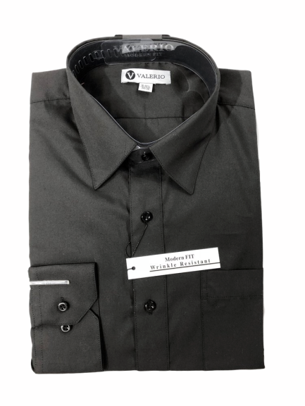 Valerio Dress Shirt black Big and Tall Sizes Available! – On Time Fashions  Savannah