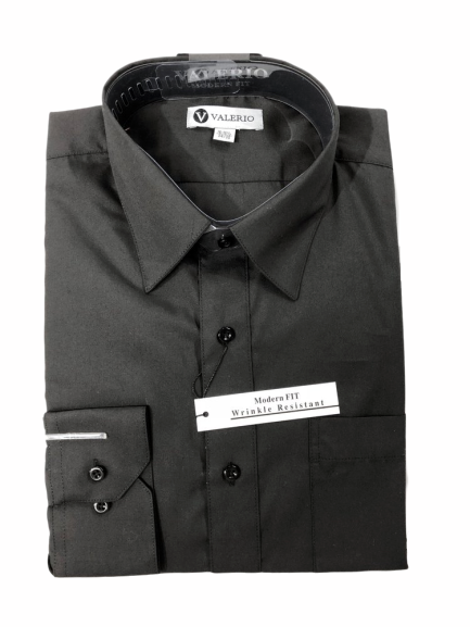 Big and tall mens black dress shirt sales