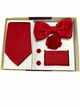 Solid Red 5 Pcs. Bow Tie/Tie Gift Set