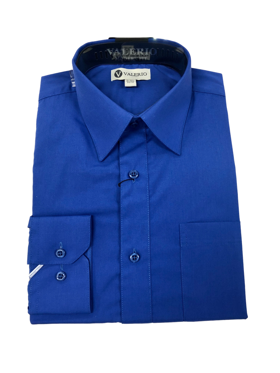 Valerio Dress Shirt Royal Blue Big and Tall Sizes Available! – On Time ...