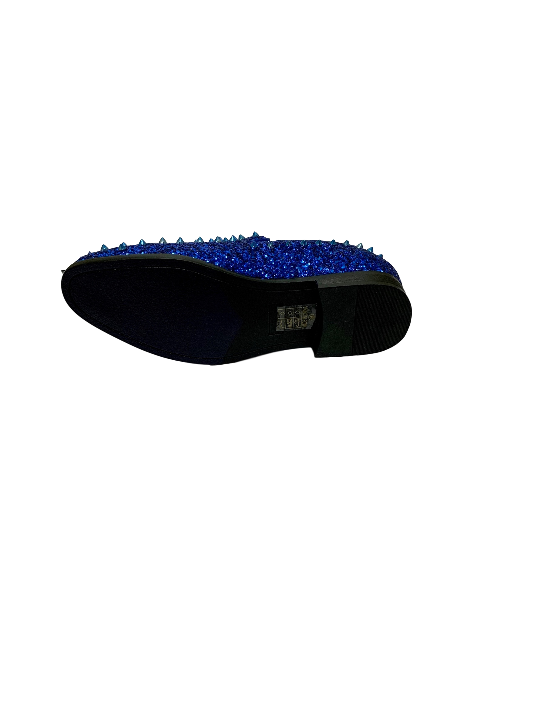 blue spike dress shoes Mens Royal Blue Ultra Spikes Glitter Dress Loafers Shoes After Midnight 6788 S