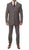 Lazio Charcoal Plaid Design Notch Lapel Slim Fit Suit With Adjustable Vest - Ferrecci USA 