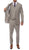 Lazio Taupe Plaid Design Notch Lapel Slim Fit Suit With Adjustable Vest - Ferrecci USA 