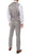 Lazio Light Grey Plaid Design Notch Lapel Slim Fit Suit With Adjustable Vest - Ferrecci USA 