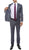 Milano Mens Grey Slim Fit Peak Lapel 2 Piece Suit - Ferrecci USA 