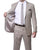 Parker 2 Piece Slim Fit Tan Striped Tone on Tone Wool Suit - Ferrecci USA 