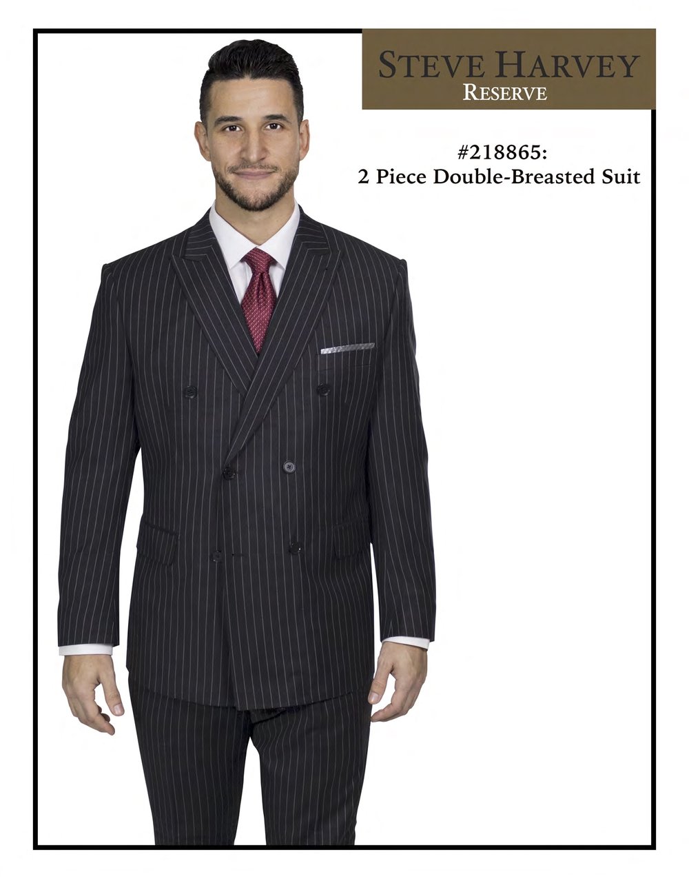 Steve Harvey 2 Piece Double Breasted Black Pinstripe Suit On Time Fashions Savannah Steve Harvey 2 Piece Double Breasted Black Pinstripe Suit On Time Fashions Savannah